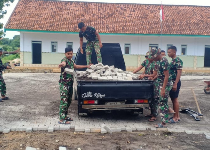 TMMD 127 Genjot Paving Ponpes di Sumenep, Progres Tembus 65 Persen