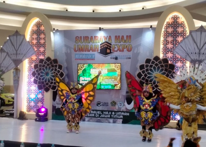 Pentas Seni KB-TK Islam Terpadu Nada Ashobah Buka Pameran Surabaya Haji Umrah Expo