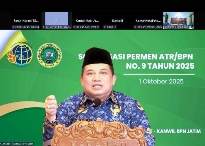Demi Pelayanan Cepat dan Efisien, Kepala BPN Jatim Sosialisasikan Permen Baru Pelimpahan Kewenangan Hak Tanah