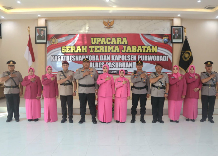 Polres Pasuruan Sertijab Empat Pejabat, Kapolres Tegaskan Situasi Aman Terkendali