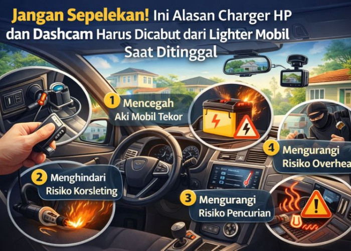 Jangan Sepelekan! Ini Alasan Charger HP dan Dashcam Harus Dicabut dari Lighter Mobil Saat Ditinggal
