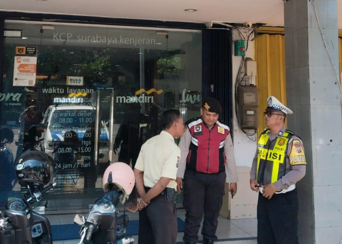 Antisipasi Kejahatan, Unit Patroli Polsek Mulyorejo Sambangi Perbankan