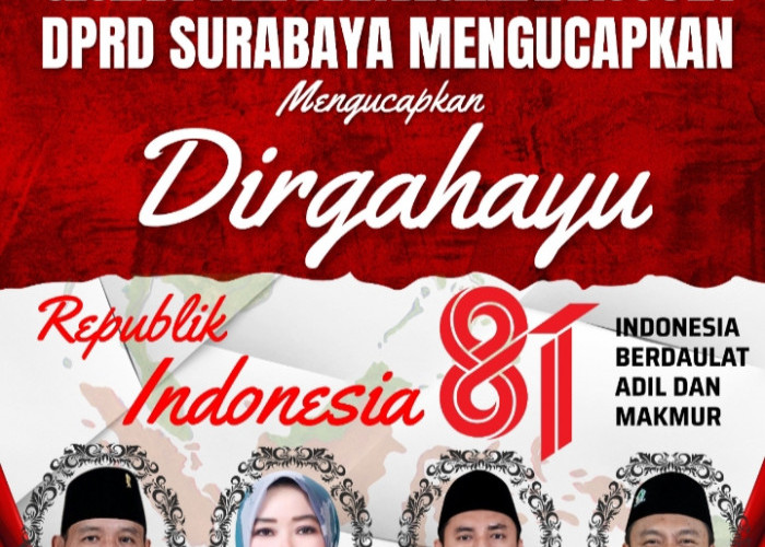 DPRD Surabaya Mengucapkan Dirgahayu Republik Indonesia 