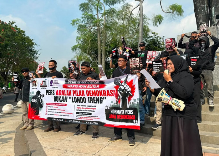 Protes Penyebutan Londo Ireng ke Wartawan, Jurnalis Blitar Turun Jalan
