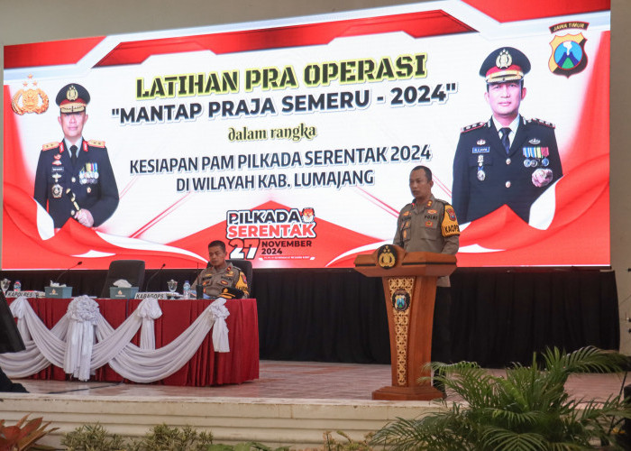 Gelar Latpraops Mantap Praja Semeru 2024, Polres Lumajang Siapkan Pengamanan Pilkada