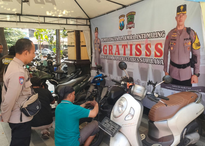 Gratis! Polsek Bubutan Fasilitasi Pemasangan 100 Alarm Motor Anti Maling