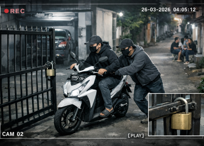 Motor Penghuni Kos Gembong Sekolahan Surabaya Digondol Maling Tanpa Merusak Gembok