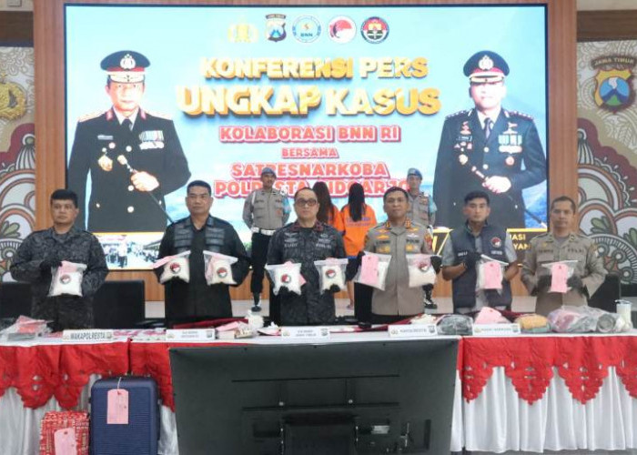 Polresta Sidoarjo dan BNNP Jatim Gagalkan Penyelundupan 8,2 Kilogram Sabu