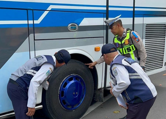 Satlantas Polres Mojokerto Kota Gelar Ramp Check Angkutan Umum Jelang Lebaran