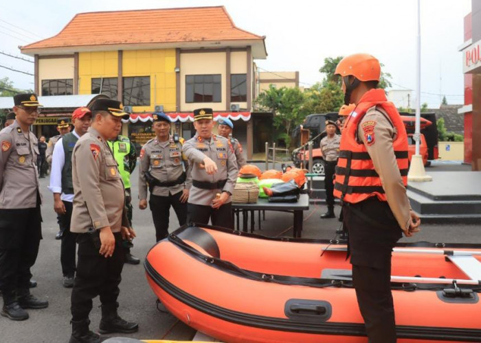 Polres Bojonegoro Bersama BPBD Apel Kesiapsiagaan Bencana Antisipasi Gempa Rusia