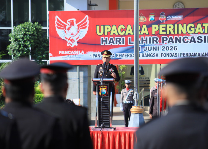 Kapolres Gresik Pimpin Upacara Hari Lahir Pancasila, Ajak Personel Bumikan Nilai Kebangsaan