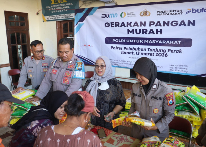 Polres Pelabuhan Tanjung Perak Gelar Pangan Murah Serentak, 20 Ton Sembako Ludes Diserbu Warga