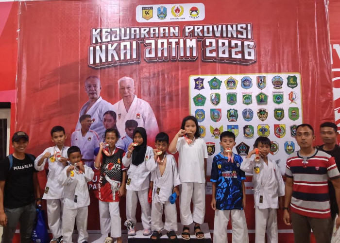 Borong 8 Medali, Karateka Cilik Sabaddha Kids Yonif 514/SY Guncang Kejurprov INKAI Jatim 2026