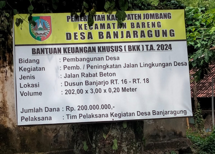 Belum Genap Satu Tahun Pembangunan Jalan Desa di Banjaragung Rusak