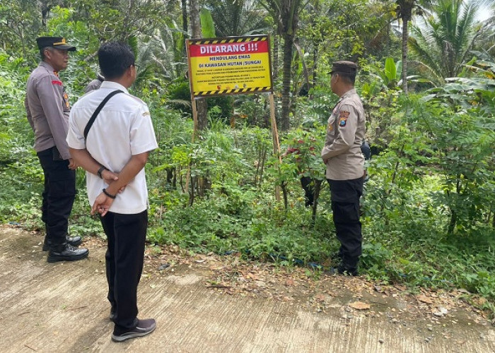 Polisi Tertibkan Tambang Emas Tradisional di Bantaran Sungai Desa Keboireng Tulungagung