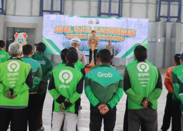 Apel Bersama Ojol, Polres Bojonegoro Bangun Kebersamaan dan Jaga Kamtibmas Tetap Aman