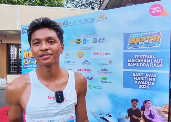 Bripda Muzhab Harumkan Ditpolairud Polda Jatim di Surabaya Beach Fun Run 7K