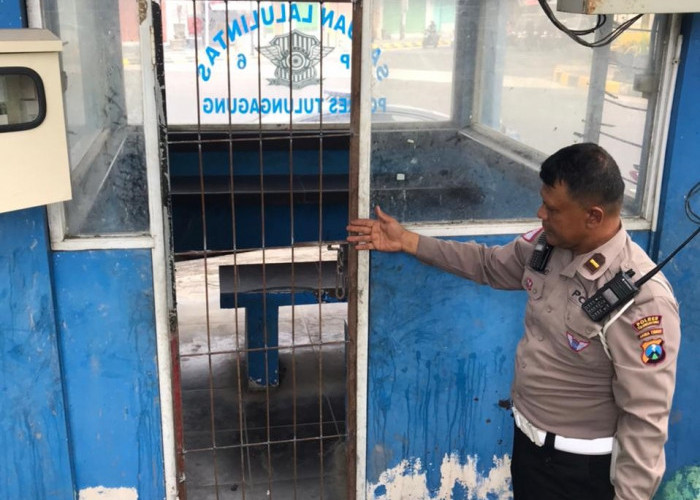 Satlantas Polres Tulungagung Pasang Pintu Pengaman Pascavideo Viral di Pos Polisi Kemuning