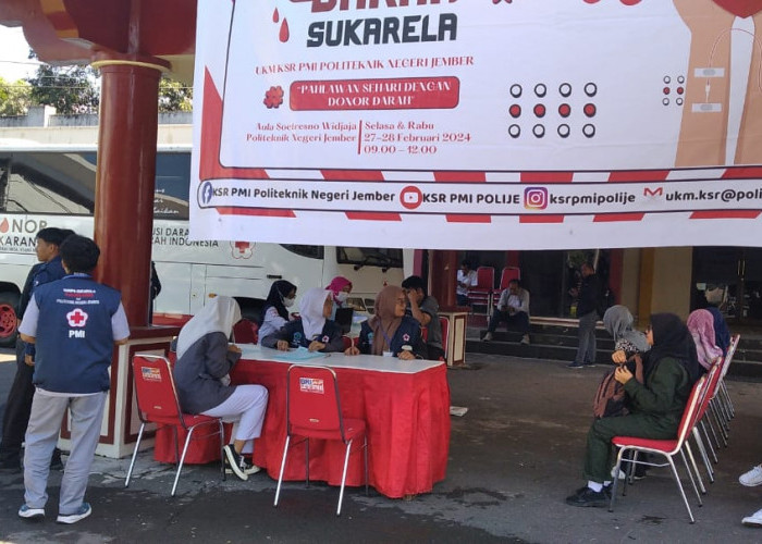 KSR PMI Polije Sumbangkan 74 Kantong Darah dari 126 Pendaftar