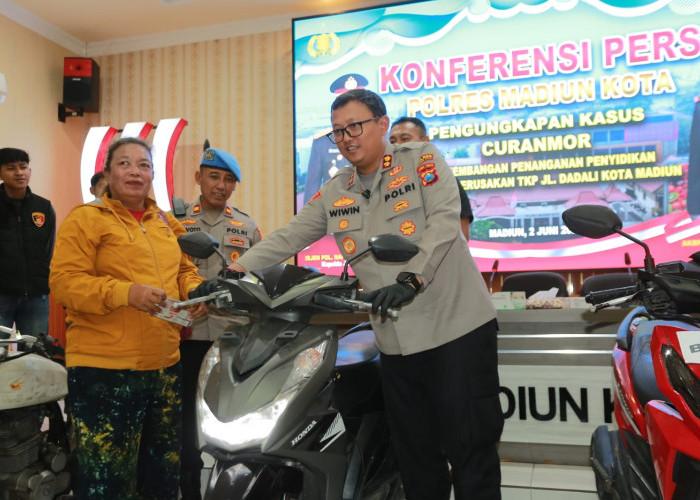 Ungkap Tiga Kasus Curanmor, Polres Madiun Kota Bekuk Empat Residivis
