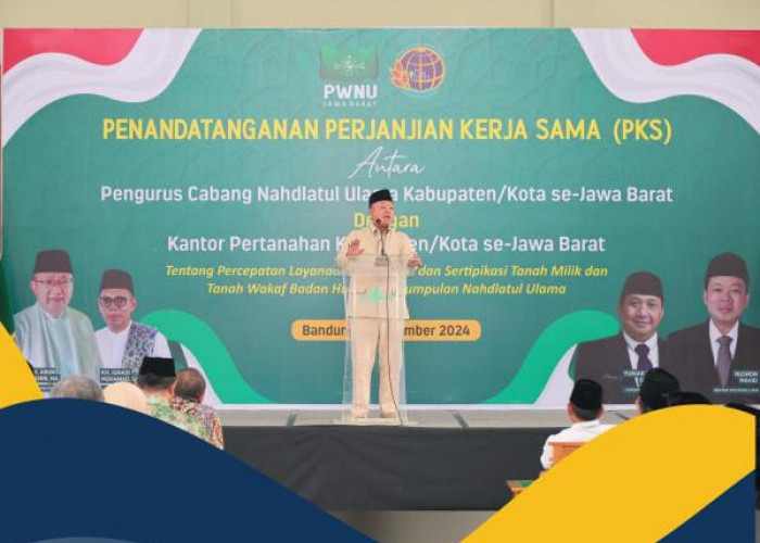 Menteri Nusron Saksikan Penandatanganan PKS antara Kantah dengan PCNU di Jabar