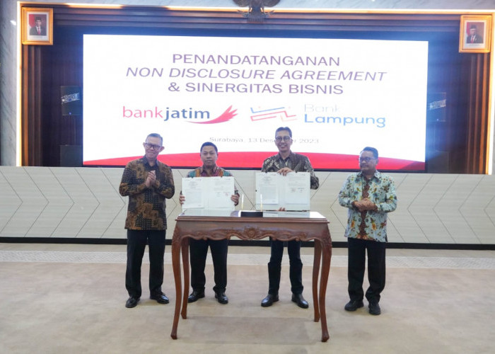 Perkuat KUB, Bank Jatim Teken NDA dan PKS Sinergitas Bisnis dengan Bank Lampung