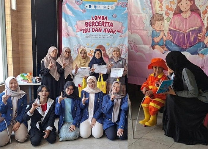 Gandeng TBM Rumah Pink Gresik, KKN Tematik Literasi ITS Gelar Lomba Bercerita Ibu dan Anak