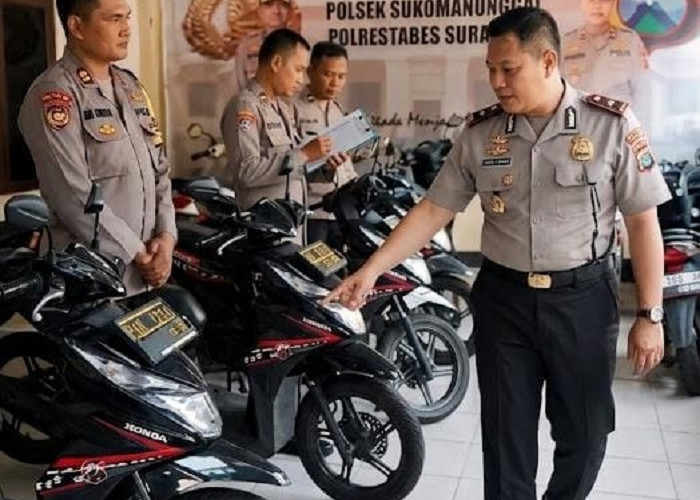 Kapolsek Sukomanunggal Cek Kendaraan Dinas Bhabinkamtibmas, Pastikan Pelayanan Optimal