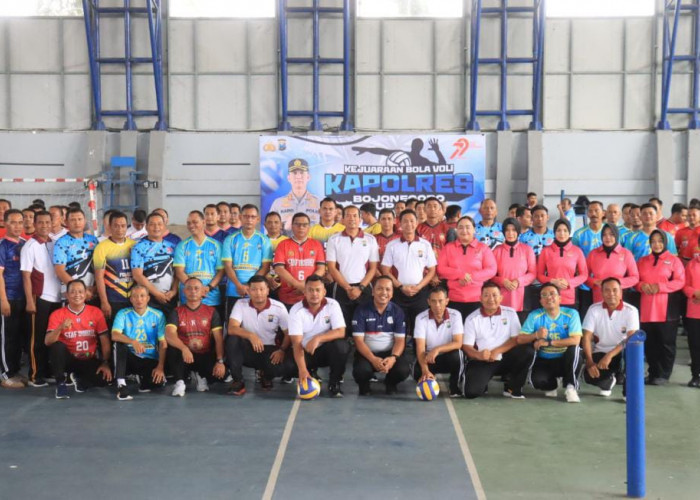 Polres Bojonegoro Gelar Kejuaraan Bola Voli dalam Rangka Hari Bhayangkara Ke-79