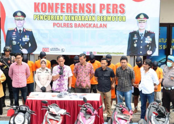 Torehan Prestasi di Awal Tahun, Satreskrim Polres Bangkalan Ungkap Kasus 8 Curanmor dengan 9 Tersangka