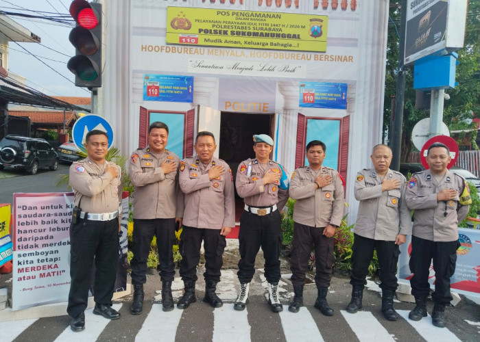 Polsek Sukomanunggal Perketat Pengamanan Arus Mudik di Pospam Kupang Jaya