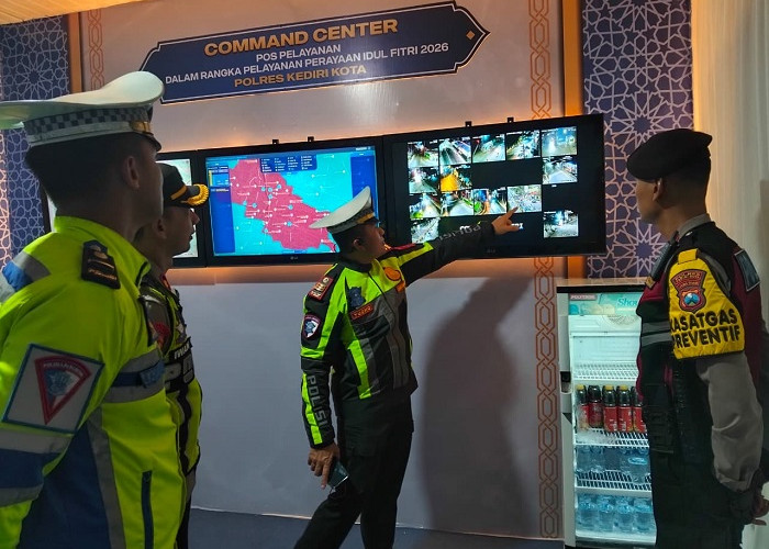 Ciptakan Mudik Aman, Polres Kediri Kota Patroli dan Cek Pospam Operasi Ketupat Semeru 2026