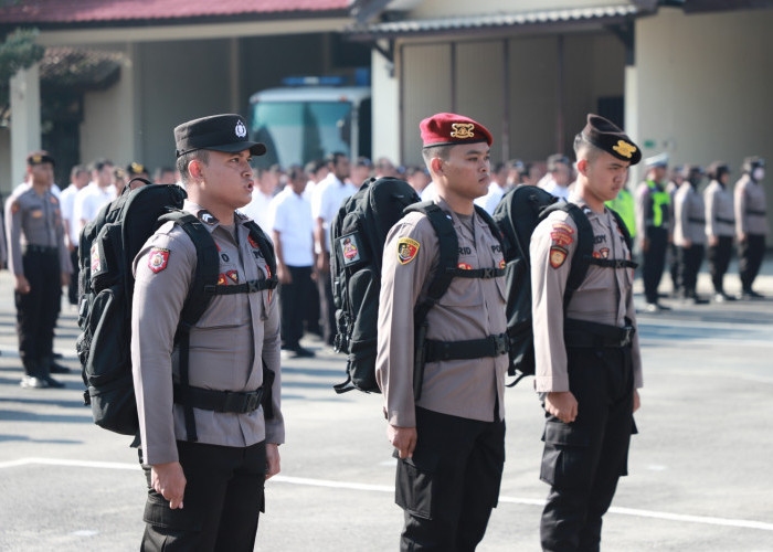 Apel Pergeseran Pasukan Pengamanan TPS, 533 Personel Polres Kediri Resmi Bertugas