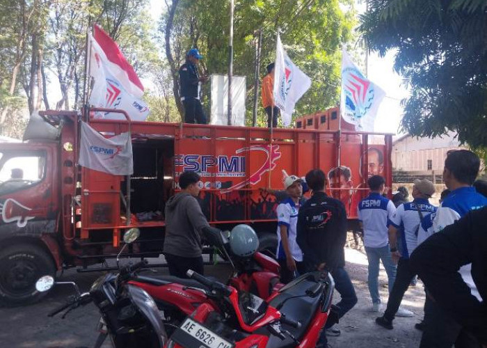 Pengamanan Unjuk Rasa FSPMI di PT Shopee, Polsek Tenggilis Mejoyo Lakukan Mediasi