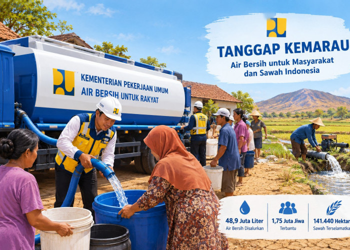 Kemarau Panjang, Kementerian PU Salurkan 48,9 Juta Liter Air dan Selamatkan 141 Ribu Hektare Sawah