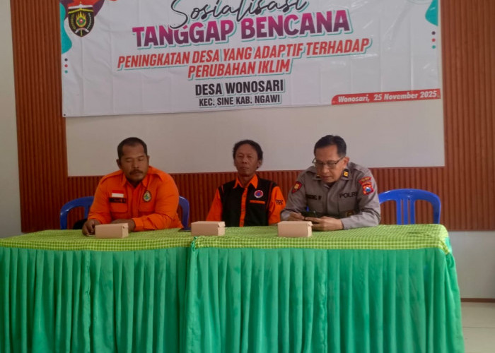 Polisi Ngawi Gelar Sosialisasi Tanggap Bencana di Sine