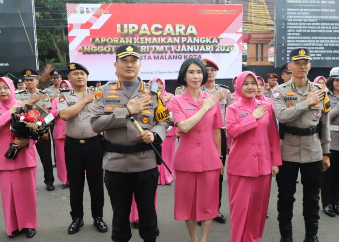Tutup Tahun 2025, 86 Personel Polresta Malang Kota Naik Pangkat