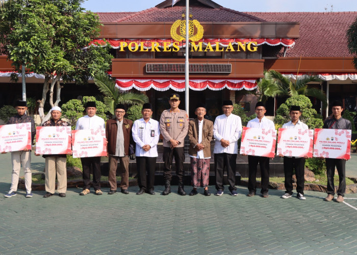 Sambut HUT Ke-79 RI, Polres Malang Salurkan Bantuan Rumah Ibadah, Pondok Pesantren, dan Panti Asuhan