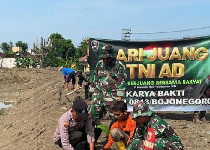 Peringati Hari Juang TNI AD, Polsek dan Koramil Baureno Tanam Pohon