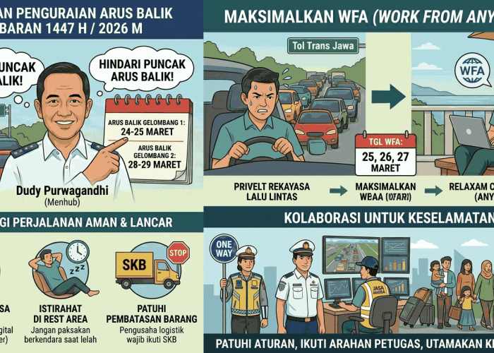 Urai Kepadatan Arus Balik Lebaran 1447 H, Menhub Imbau Pemudik Maksimalkan Skema WFA 25-27 Maret