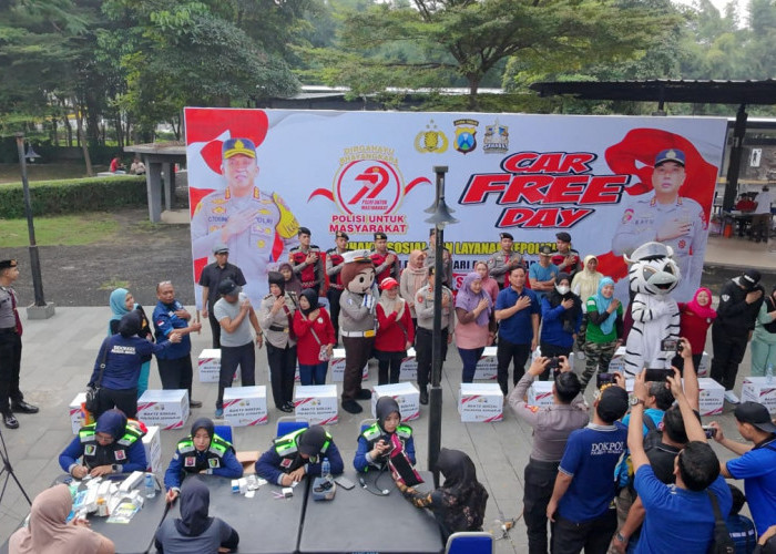 79 Tahun Polri, Polresta Sidoarjo Hadirkan Pelayanan Publik di Car Free Day