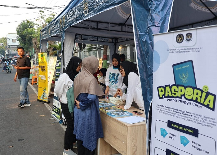 Kantor Imigrasi Kediri Hadirkan Pasporia di Car Free Day Nganjuk, Layani 29 Permohonan Paspor