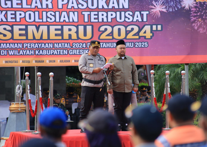 Operasi Lilin Semeru 2024 Resmi Dimulai, Polres Gresik Gelar Apel Pasukan