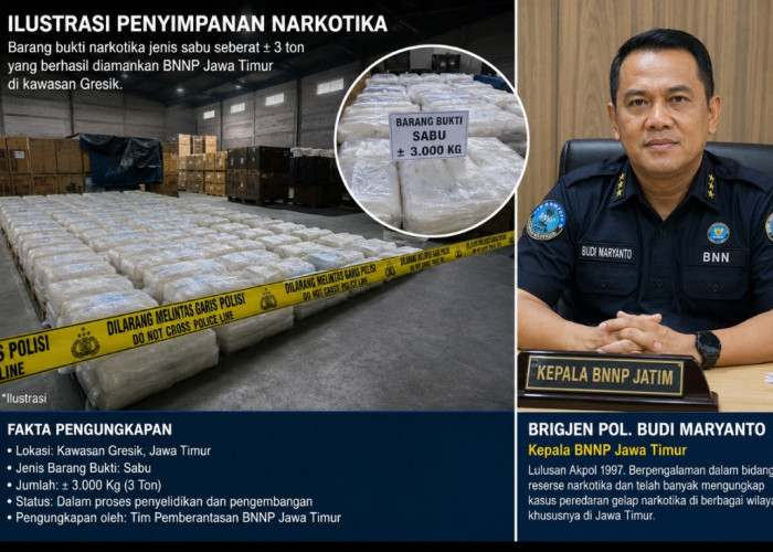 Ini Kronologi Awal Terendusnya 3 Ton Sabu di Gresik, Hasil Operasi Senyap BNNP Jatim