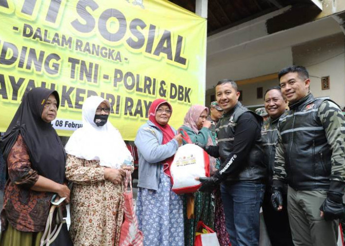 Social Riding TNI–Polri dan DBK Kediri Raya Diisi Bakti Sosial di Ringinrejo