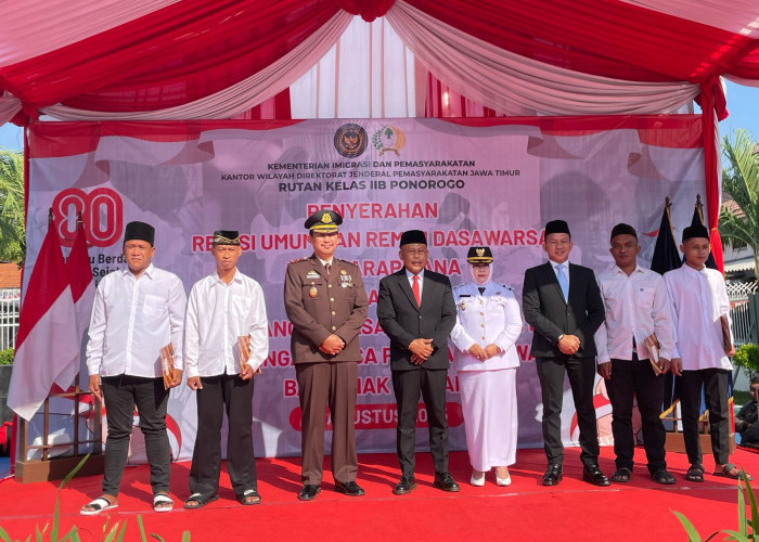 HUT Kemerdekaan RI, Belasan Warga Binaan Rutan Kelas IIB Ponorogo Hirup Udara Bebas