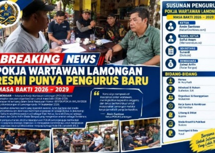 Resmi Dikukuhkan, Pokja Wartawan Lamongan Siap Jadi Mitra Kritis Pembangunan Daerah