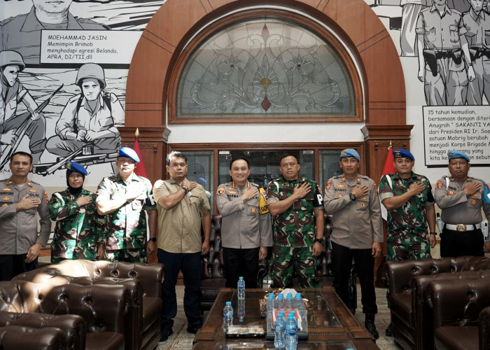 Polrestabes Surabaya dan Denpom V/4 Pererat Soliditas dan Sinergitas