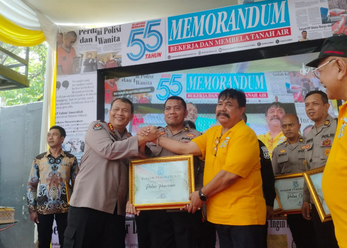 Polres Pasuruan Sabet Penghargaan pada HUT Ke-55 SKH Memorandum