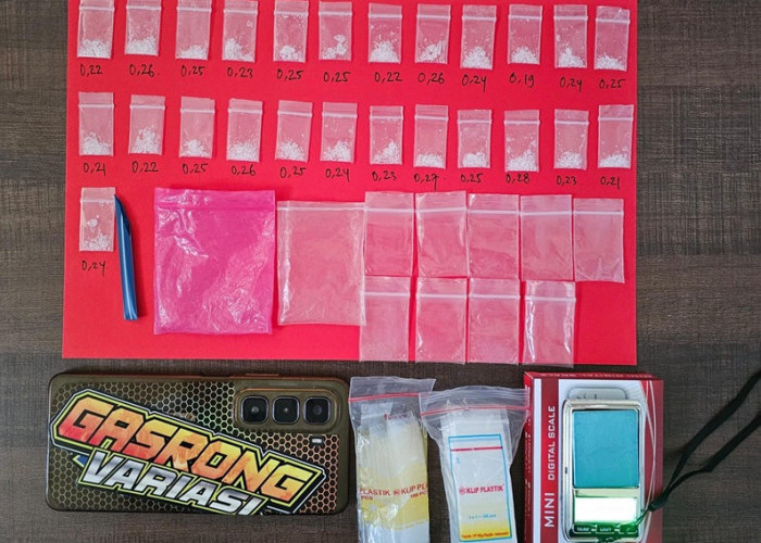 Polres Gresik Tangkap Dua Pengedar Sabu, 23 Paket Siap Edar Disita